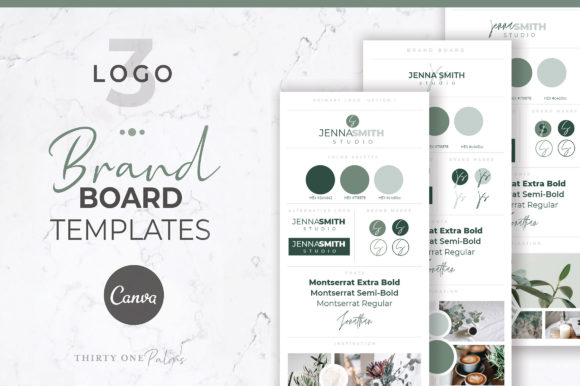 Download Brand Board Templates for Canva | Green - Premium Resources