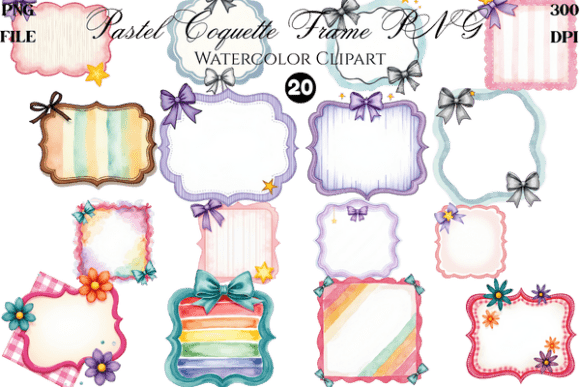 Download Pastel Coquette Frame PNG Clipart Bundle - Png clipart bundle Collection