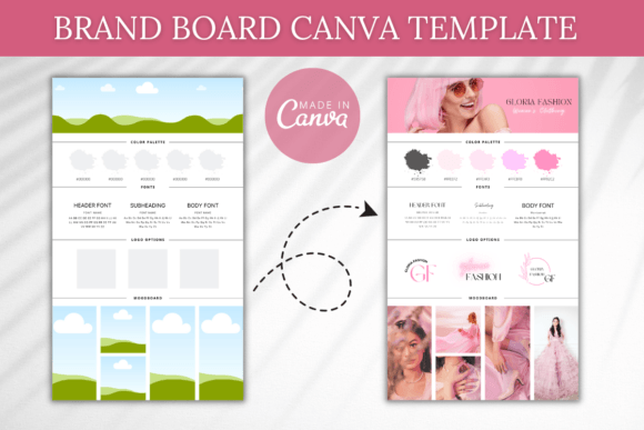 Download Brand Board Canva Template, Branding Kit - Premium Bundle