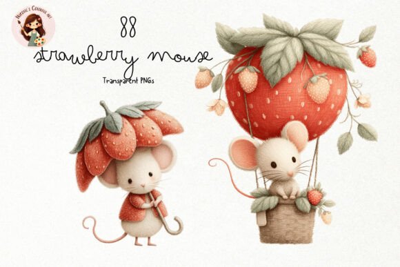Download Strawberry Mouse PNG Clipart Bundle - Premium Bundle