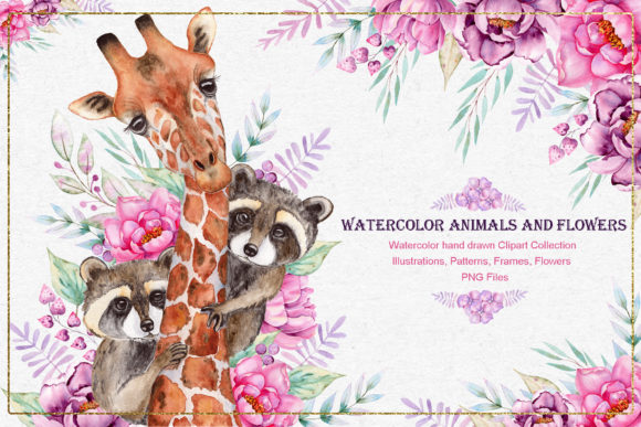 Download Watercolor Animals and Flowers - Flowers Collection