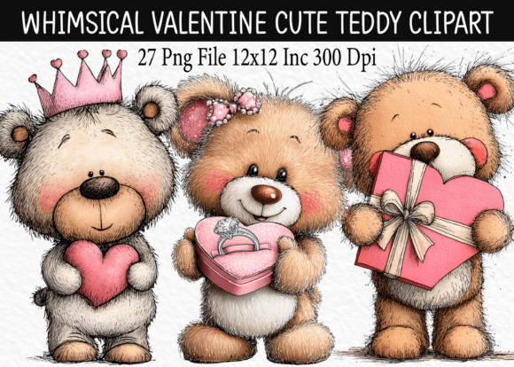 Download Whimsical Valentine Cute Teddy Clipart - Cute teddy clipart Collection