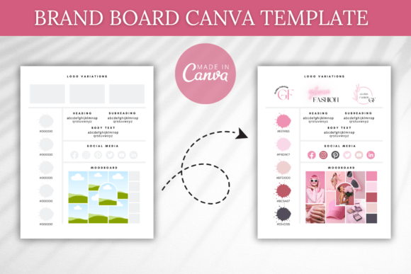 Download Brand Board Canva Template, Branding Kit - Premium Bundle